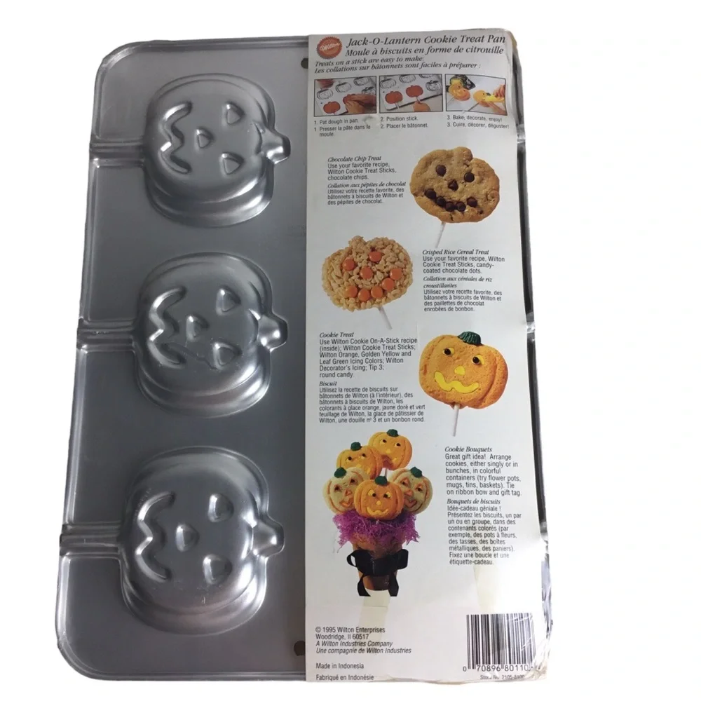 VTG 1995 Wilton Jack O Lantern Cookie Treat Pan Original Packaging #2105…